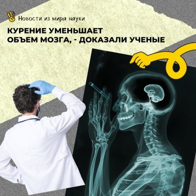 Курение уменьшает объем мозга, доказали ученые
