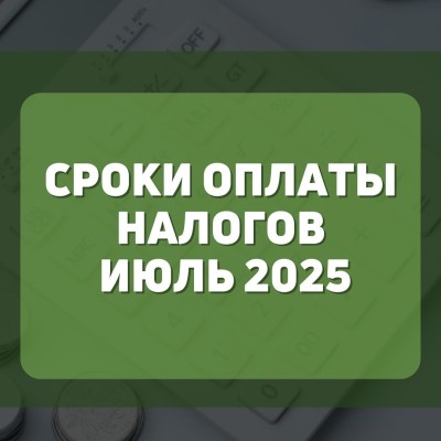 Сроки оплаты налогов на июль 2025