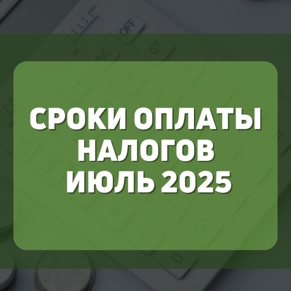 Сроки оплаты налогов на июль 2025