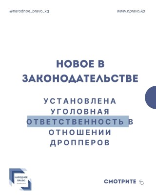 Уголовная ответственность в отношении дропперов