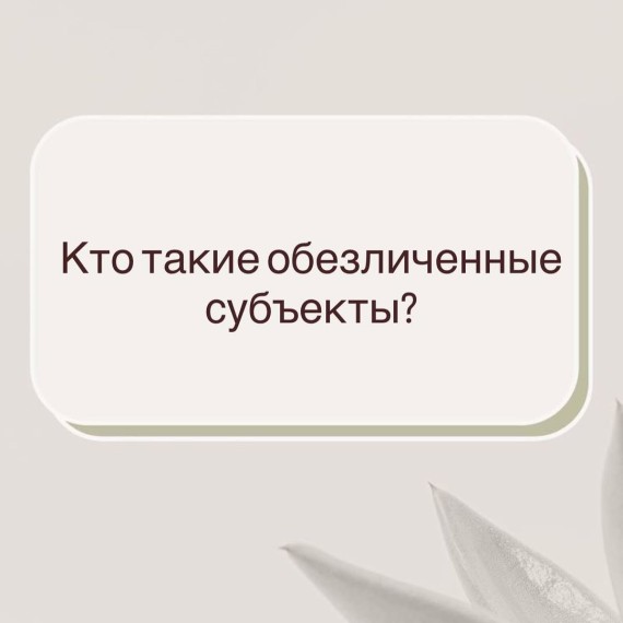 Кто такие обезличенные субъекты?