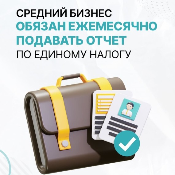 Средний бизнес обязан ежемесячно подавать отчет по единому налогу!
