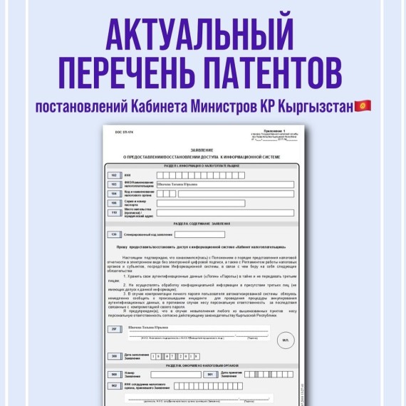 С 25 марта вступили в силу обновления по патентной системе в Кыргызстане
