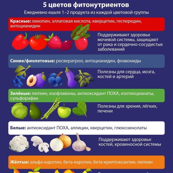5 цветов фитонутриентов