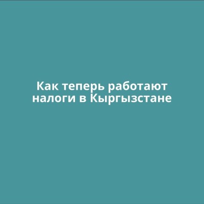 Как теперь работают налоги в Кыргызстане?
