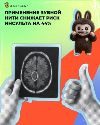 Применение зубной нити снижает риск инсульта на 44%