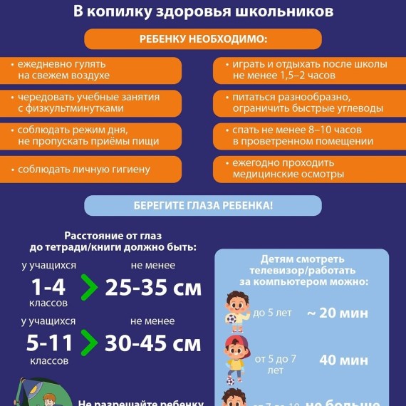 Памятка для здоровья школьников