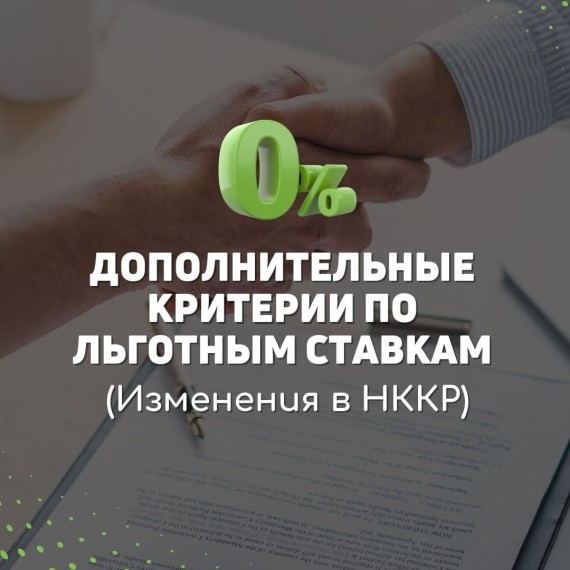 Дополнительные критерии по льготным ставкам 2025