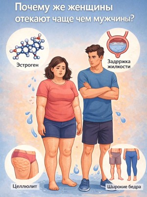 Почему женщины отекают чаще чем мужчины?