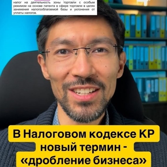 В Налоговом кодексе КР новый термин - «дробление бизнеса». Что он означает?