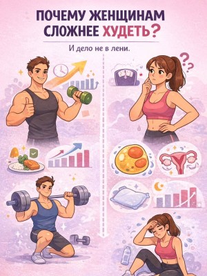 Почему женщинам часто сложнее худеть?