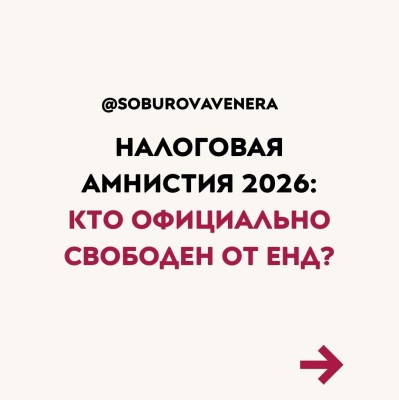 Налоговая амнистия 2026: кто официально освобожден от ЕНД?