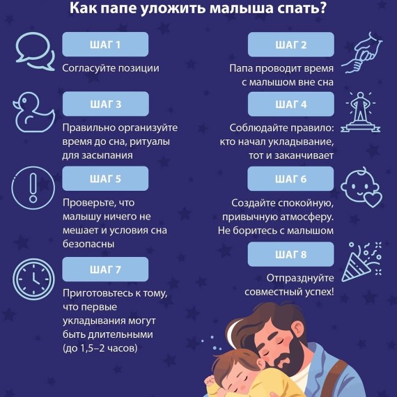 Как папе уложить малыша спать?