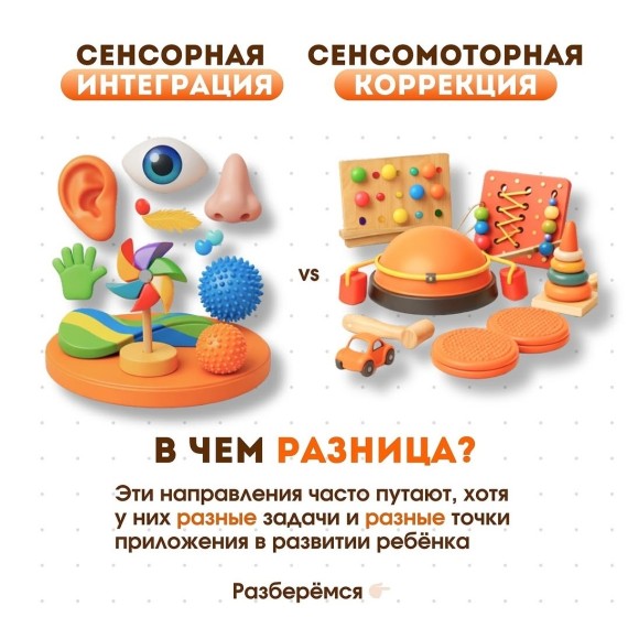 В чем разница сенсорной интеграции и сенсомоторной коррекции?