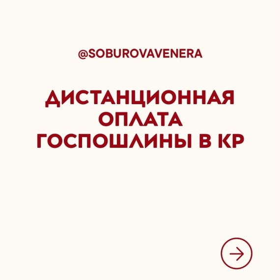 Дистанционная оплата госпошлины в КР