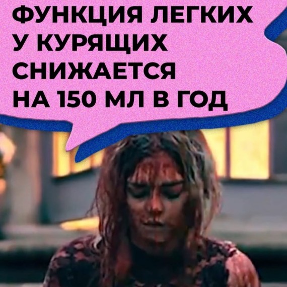Функция легких у курящих снижается на 150 мл в год