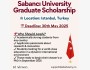 Стипендия университета Сабанджи 2025/26 |  Sabancı University Graduate Scholarship 2025/26