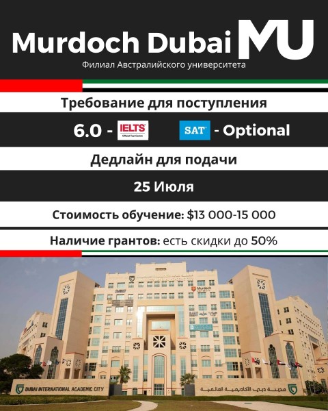 Стипендии в Murdoch Dubai┃ОАЭ