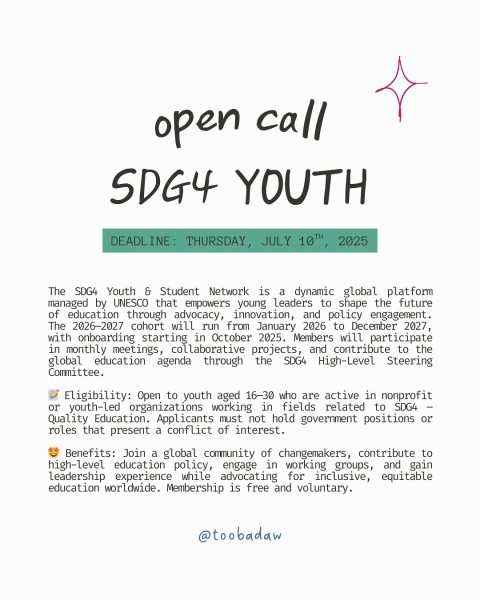 Open Call SDG4 Youth