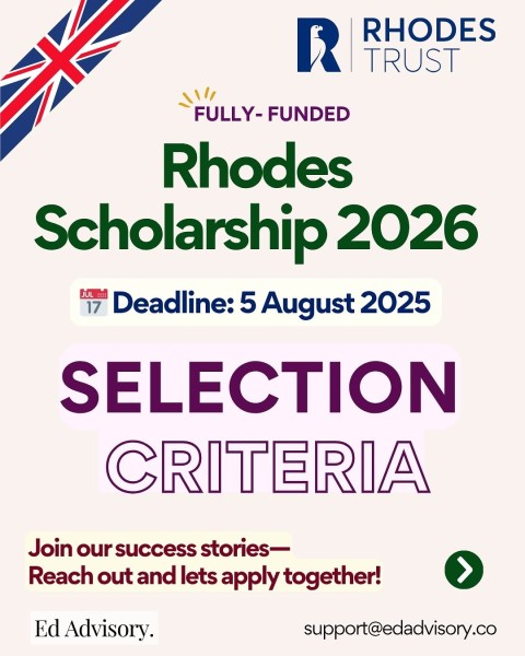 Программа стипендий Rhodes Scholarship 2026