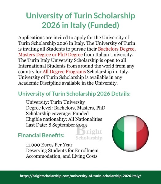Программа стипендий University of Turin Scholarship 2026 в Италии