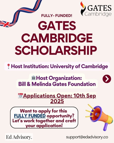 Программа стипендий Gates Cambridge Scholarship 2025 в Великобритании