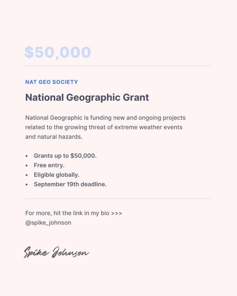 Программа грантов от National Geographic