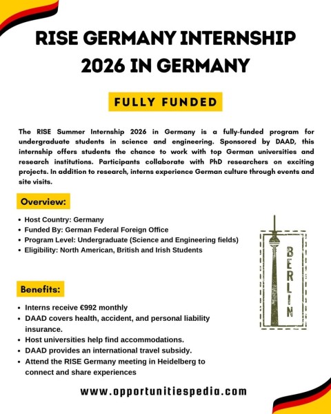 Программа стажировок RISE Germany Internship 2026 в Германии