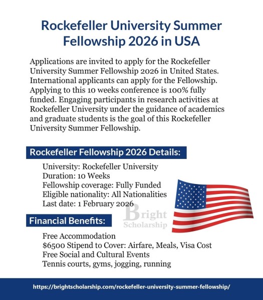Программа Rockefeller University Summer Fellowship 2026 в США