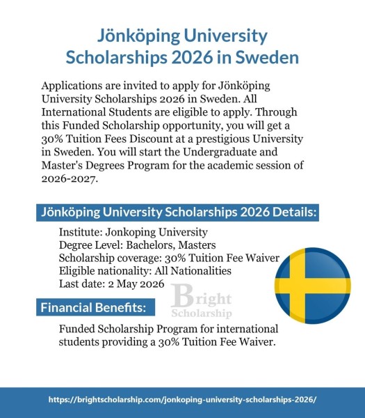 Стипендии Университета Йенчепинга в Швеции на 2026 год | Jönköping University Scholarships 2026 in Sweden (Funded)
