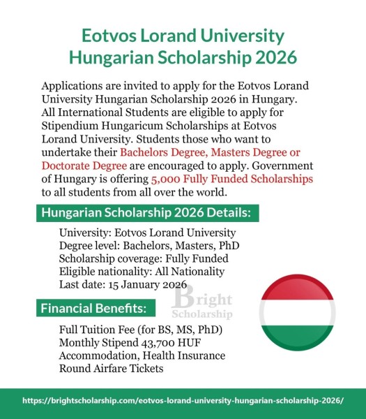 Венгерская стипендия Университета Эотвоса Лоранда на 2026 год | Eotvos Lorand University Hungarian Scholarship 2026