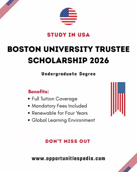 Программа стипендий Boston University Trustee Scholarship 2026 в США