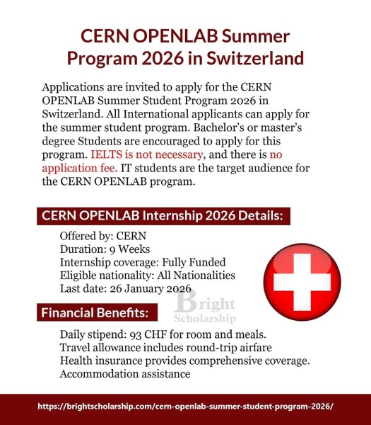 Программа CERN OPENLAB Summer Student Program 2026 в Швейцарии