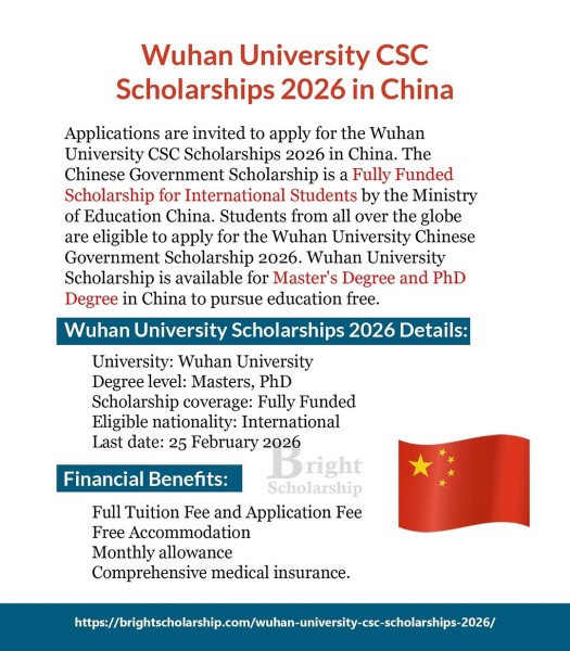 Программа стипендий Wuhan University CSC Scholarships 2026 в Китае