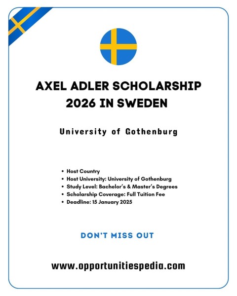Программа стипендий Axel Adler Scholarship 2026 в Швеции
