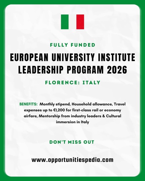 Программа EUI Policy Leader Fellowship 2026–27