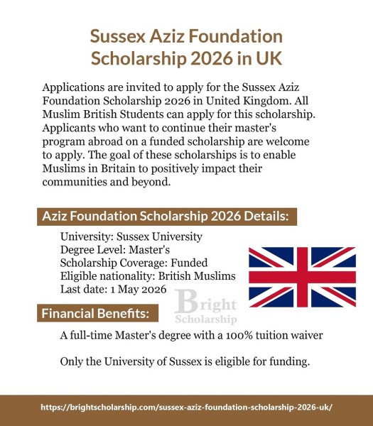 Программа стипендий Sussex Aziz Foundation Scholarship 2026 в Великобритании