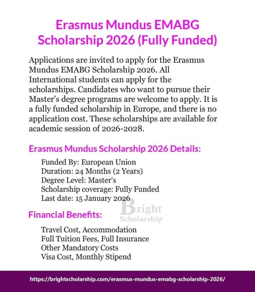 Программа стипендий Erasmus Mundus EMABG Scholarship 2026 в Европе