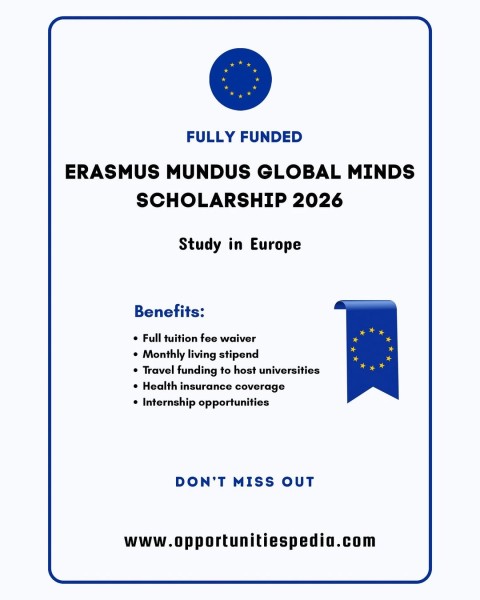Программа стипендий Erasmus Mundus Global MINDS Scholarship 2026 в Европе