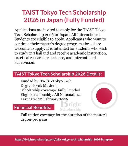 Программа стипендий TAIST Tokyo Tech Scholarship 2026 в Японии