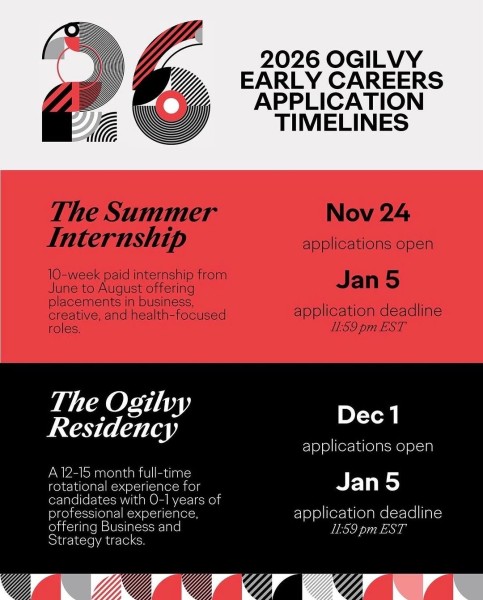 Программа стажировок Ogilvy Summer Internships 2026 в США