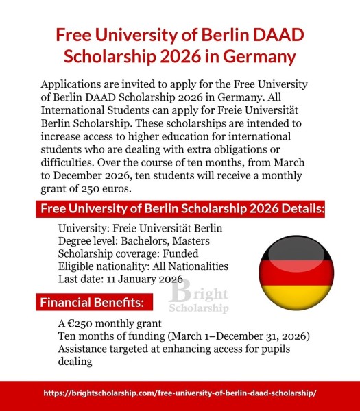 Программа стипендий Free University of Berlin DAAD Scholarship 2026 в Германии