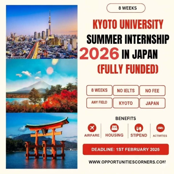 Программа стажировок KYOTO University Summer Internship 2026 в Японии