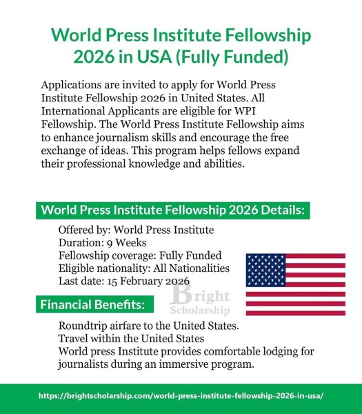 Программа World Press Institute Fellowship 2026 в США