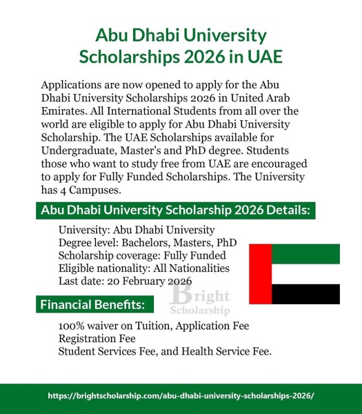 Программа стипендий Abu Dhabi University Scholarships 2026 в ОАЭ