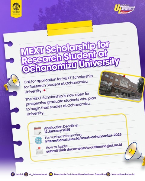 Стипендия MEXT для студентов-исследователей Университета Очаномизу | The MEXT Scholarship for Research Student at Ochanomizu University