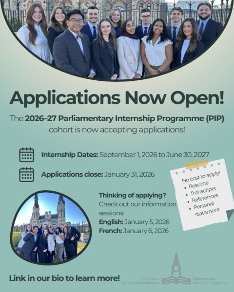 Программа стажировок Parliamentary Internship Programme (PIP) 2026–27