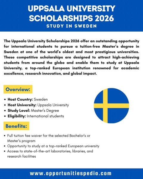 Программа стипендий Uppsala University Scholarships 2026 в Швеции