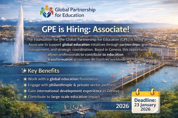 Вакансия: Ассоциат по вопросам глобального образования (Женева) |  Associate Role in Global Education (Geneva)