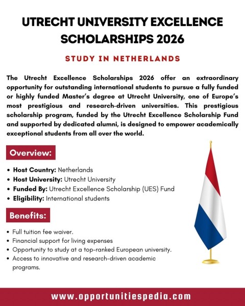 Программа стипендий Utrecht University Excellence Scholarships 2026 в Нидерландах